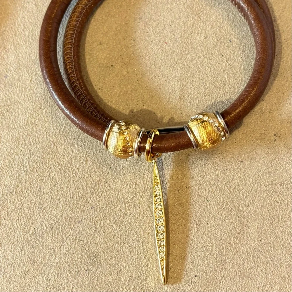 🆕 Brighton Contempo Ice Amulet charm in Gold icicle with clear crystals Retired